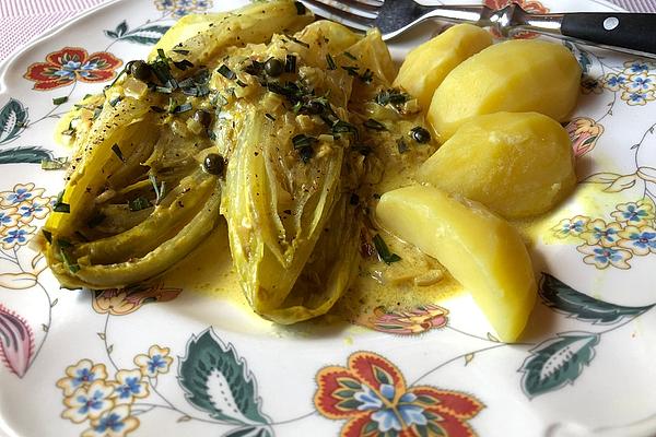 Smokeys Chicory with Saffron-pepper Sauce