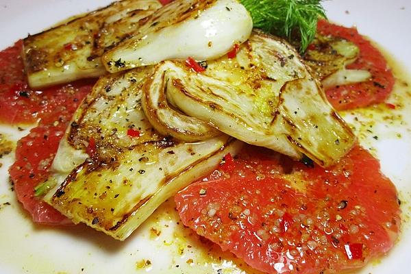 Smokeys Fried Fennel on Grapefruit Carpaccio