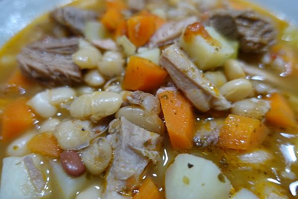 Soup Stew with Beans and Meatballs