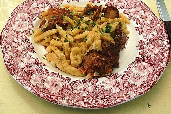 Spaetzle with Chanterelles and Mountain Cheese À La Didi
