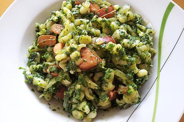 Spaetzle with Tomato and Spinach Sauce