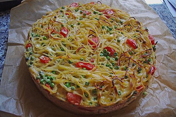 Spaghetti Pie with Tomato Sauce
