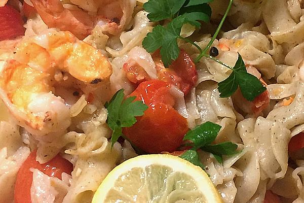 Spaghetti with Prawns (Black Tiger Prawns)