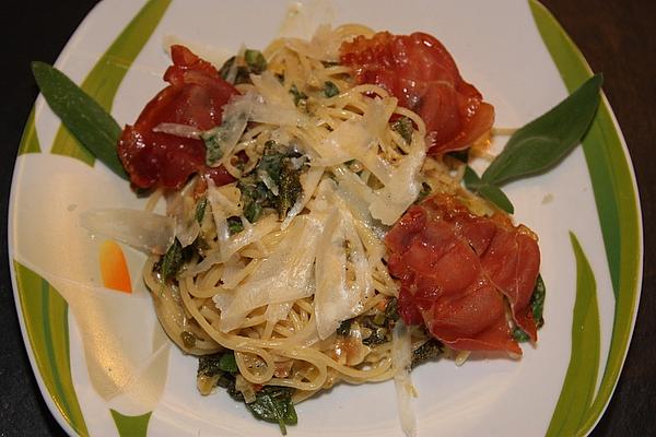 Spaghetti with Sage and Garlic Sauce