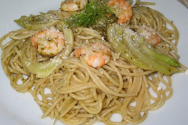 Spaghettini with Prawns and Fennel