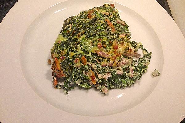 Spinach and Ricotta Casserole with Bacon