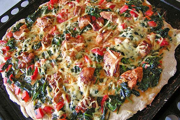 Spinach Chicken Pizza