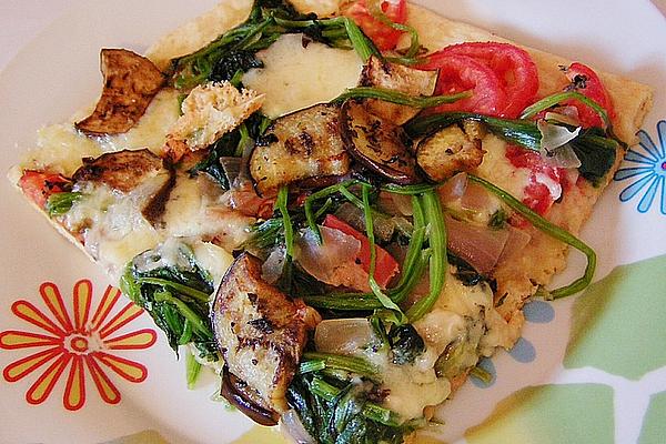Spinach – Eggplant – Pizza