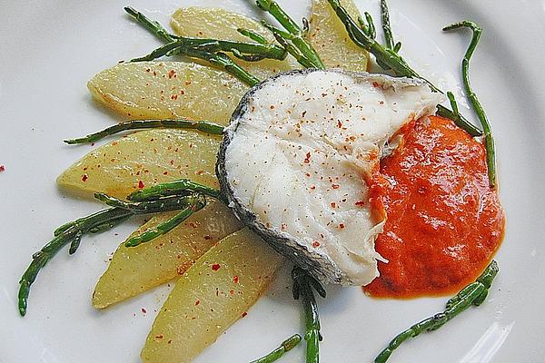 Steamed Haddock Chops on Caramelized Chayote