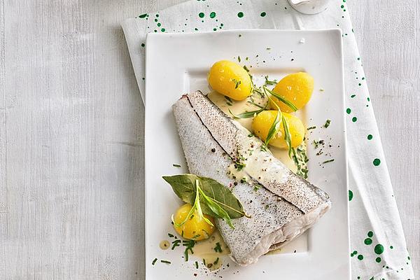 Steamed Haddock with Tarragon Mustard Sauce