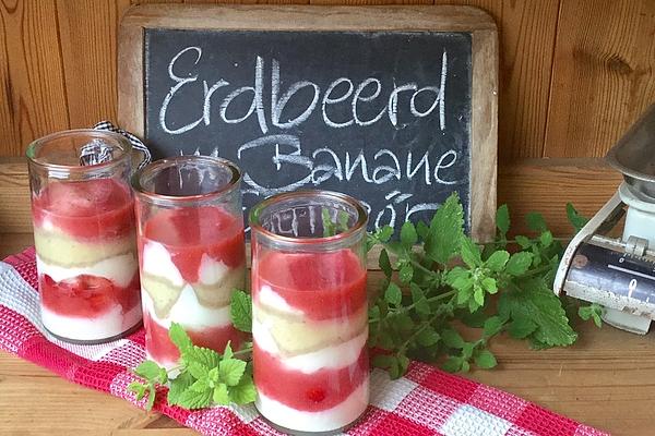 Strawberry Dessert with Banana and Eggnog
