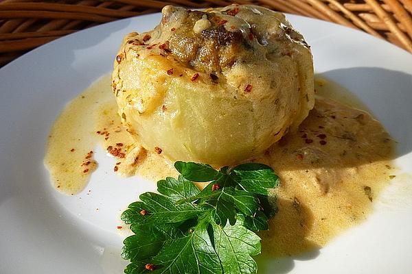 Stuffed Kohlrabi in Sour Cream Sauce