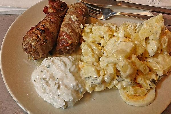 Stuffed Meatballs with Feta Cheese Wrapped in Bacon