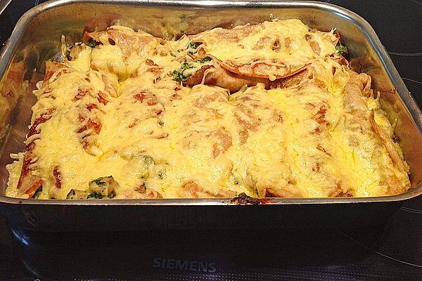 Stuffed Pancakes with Turkey and Spinach