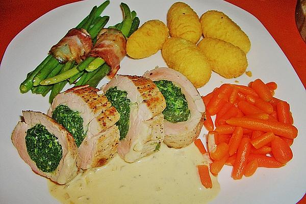Stuffed Pork Fillet in Tender Mustard Sauce
