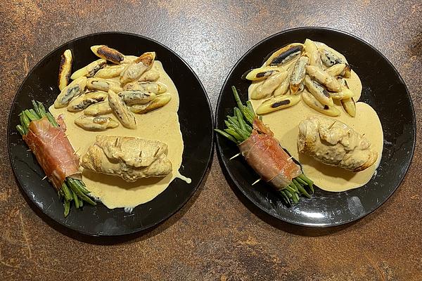 Stuffed Pork Schnitzel with Cream Sauce