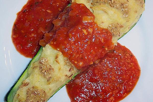 Stuffed Zucchini with Potato and Onion Puree