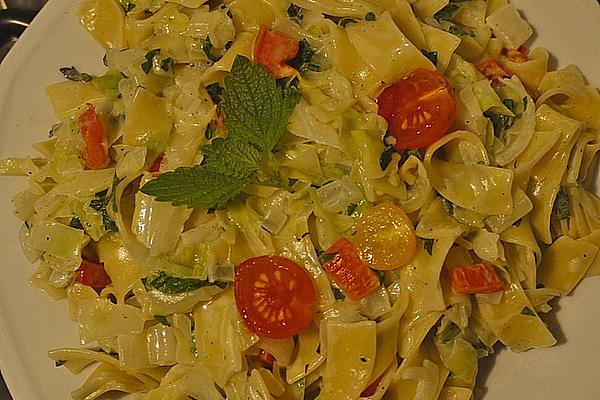 Summer Pasta in Lemon Balm Cream
