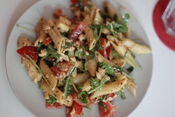 Summer Pasta Salad with Cherry Tomatoes, Mozzarella and Rocket