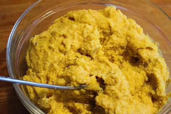 Sunny Yellow Mango Dessert with Polenta and Nuts