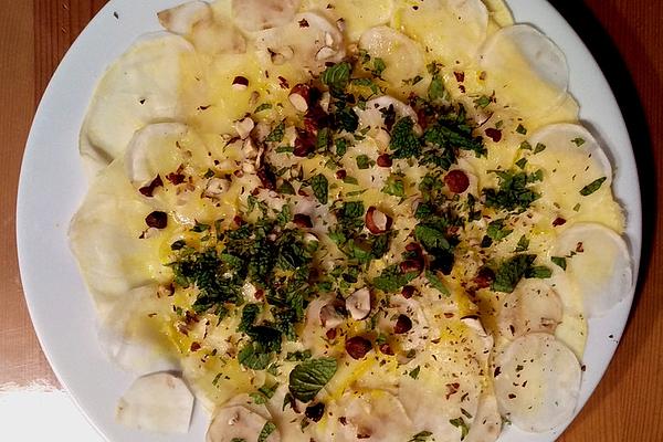 Swede and Jerusalem Artichoke Carpaccio