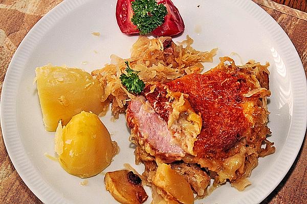 Sweet and Sour Apple Sauerkraut with Kasseler