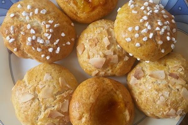 Sweet Coconut Rolls Made from Quark and Coconut Oil Dough
