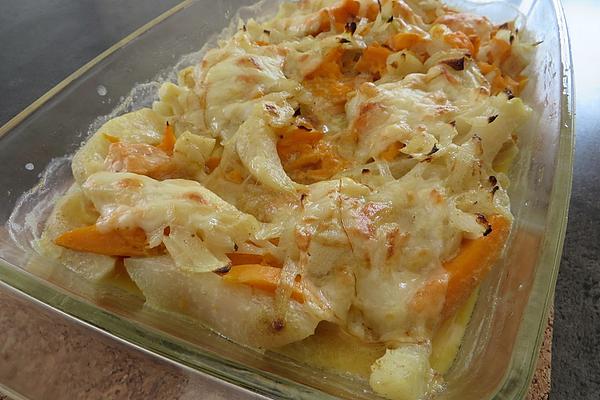 Sweet Potato and Kohlrabi Gratin