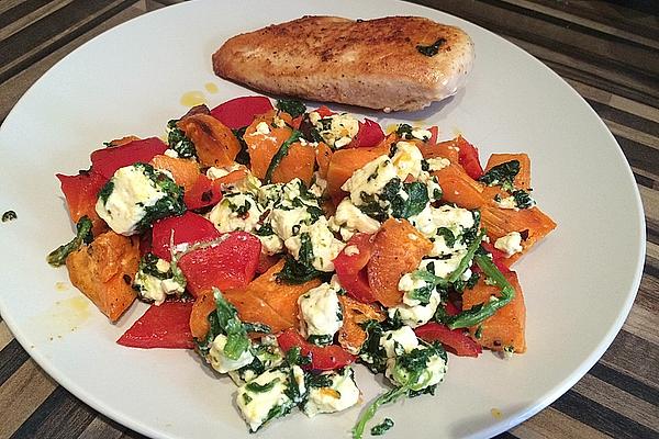 Sweet Potato and Pepper Casserole with Chicken Breast