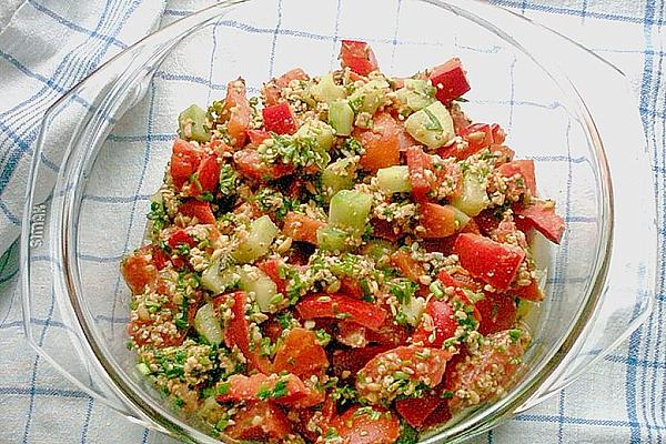 Tabuleh with Bell Pepper, Cucumber, Fresh Mint and Parsley