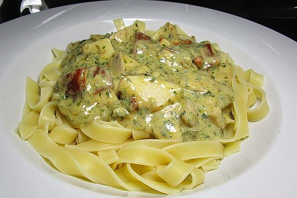 Tagliatelle with Porcini Mushroom Cream Sauce