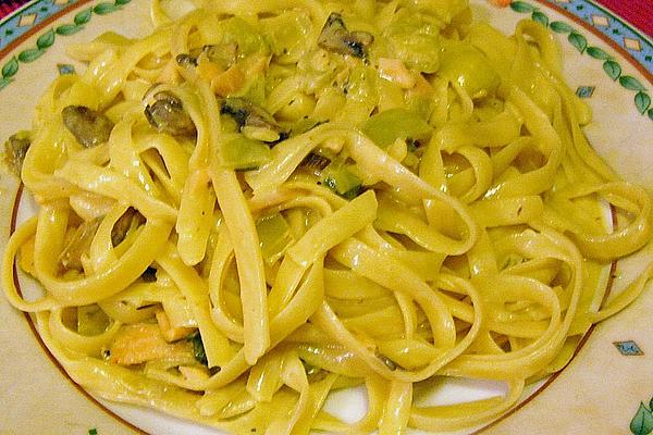Tagliatelle with Salmon – Saffron – Cream – Sauce