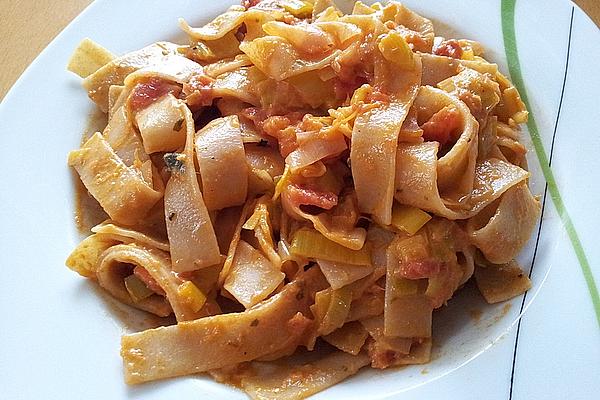 Tagliatelle with Tomato Gorgonzola Sauce