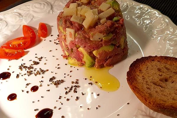 Tartar with Avocado, Parmesan and Truffle Oil