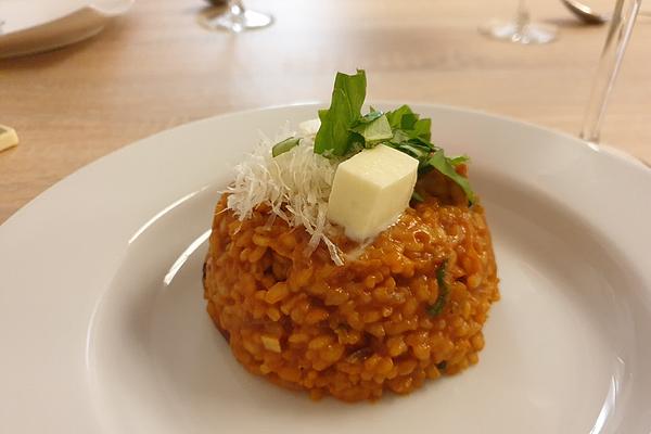 Tomato and Basil Risotto with Mozzarella