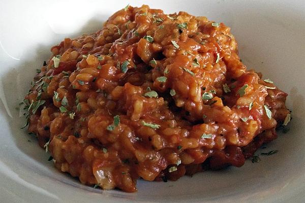 Tomato – Basil Risotto with Balsamic Vinegar
