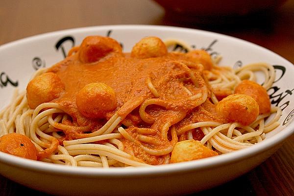 Tomato Cream Sauce with Parmesan Balls