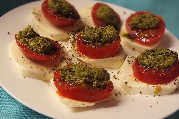 Tomato Salad with Mozzarella and Spicy Pesto
