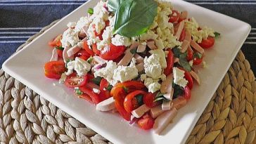 Sausage Salad with Hand Cheese / Harzer