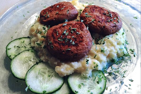 Tuna Meatballs on Cauliflower Puree
