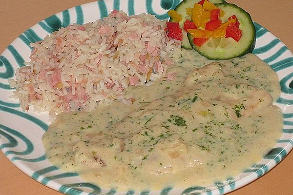 Turkey Schnitzel in Herb Cream Sauce