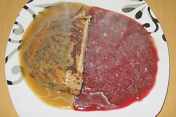 Turkey Thigh with Spaetzle and Red Cabbage