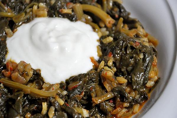 Turkish Spinach with Mince and Rice
