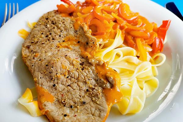 Veal Schnitzel in Paprika Sauce