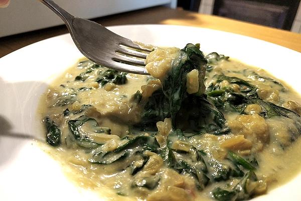 Vegan Cream Spinach with Cauliflower