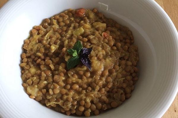 Vegan Lentil Curry with Durian or Jackfruit