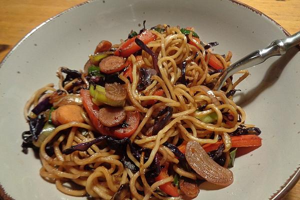 Vegan Mongolian Noodle Pan