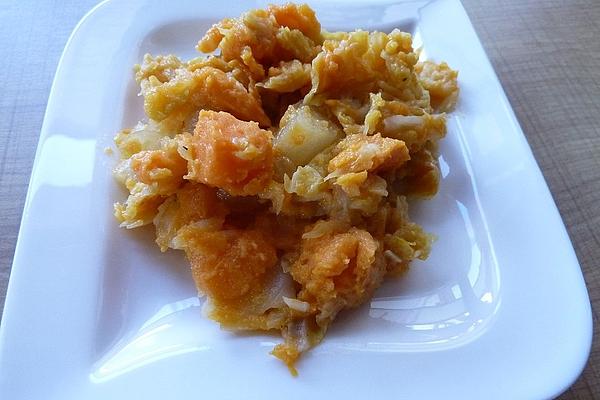 Vegan Sweet Potato and Savoy Cabbage Vegetables