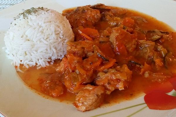 Vegetable Goulash with Roasted Pork Tenderloin