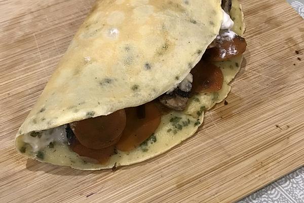 Vegetable Pancakes with Crème Fraîche